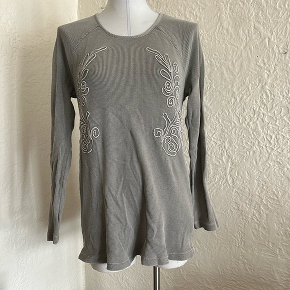Soft Surroundings Tops - Soft Surroundings Pale Olive Green Camden Thermal Top Shirt Medium